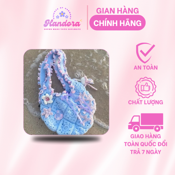 Túi len hình ô vuông nữ tính