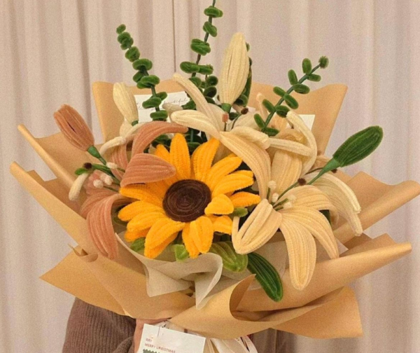 Bó Hướng Dương Từ Kẽm Nhung - Hình ảnh 3