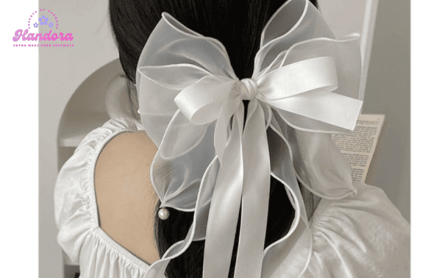 làm nơ bằng vải voan 2 tầng