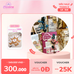 Thiệp Handmade hoa khô phong cách bullet journal vintage, quà tặng handmade ý nghĩa