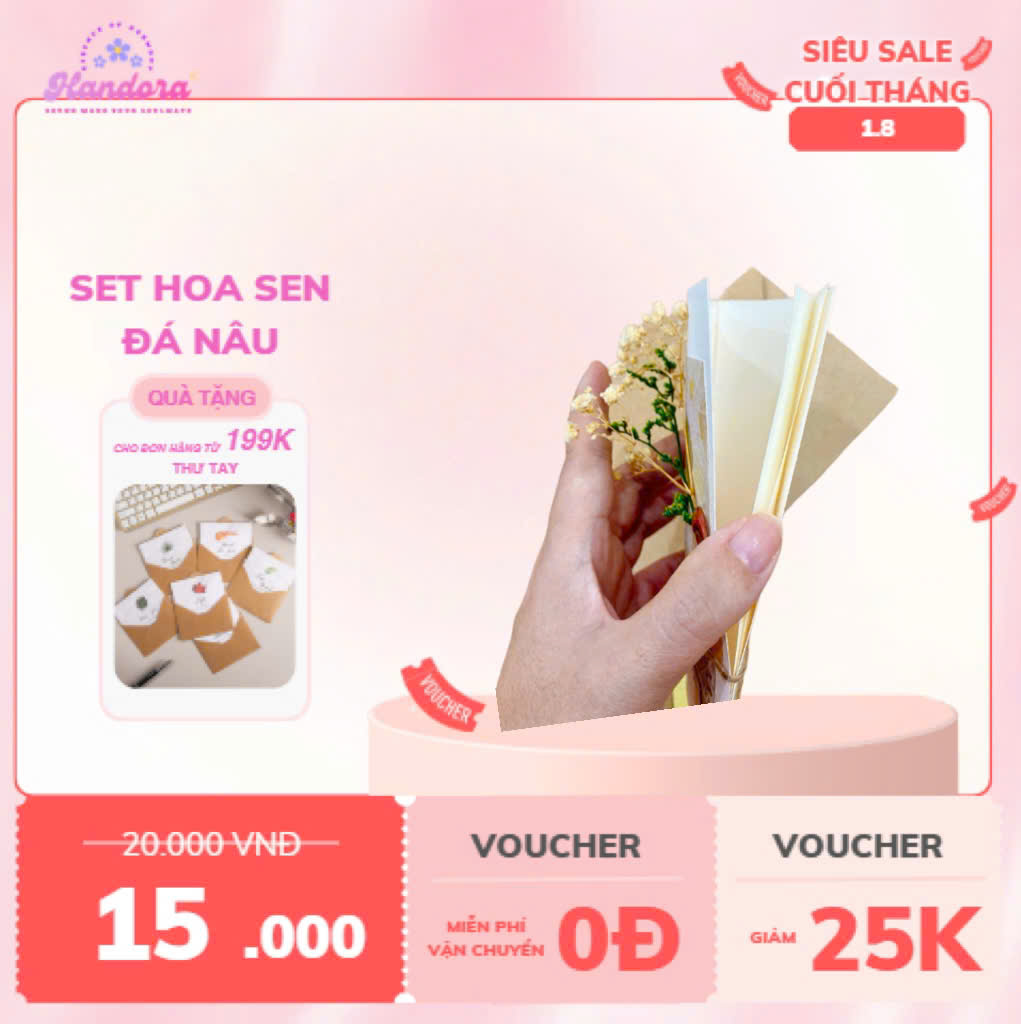 Thiệp handmade gấp đôi vintage trang trí hoa khô và dây thừng, tặng kèm bao thư kraft - Ảnh 3